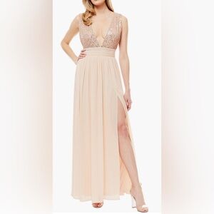 Elegant Sequin and Chiffon Gown